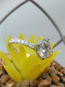 Bague de fiançailles et de mariage en or jaune/rose massif 14 carats, forme ronde, diamant de laboratoire VVS 2,0 carats, pour bijoux fins, tendance féminine - Product Image 2