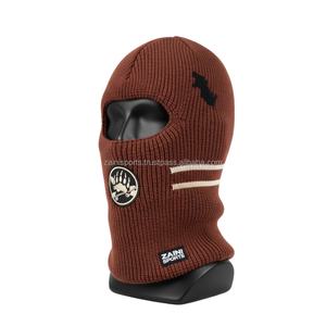 Pasamontañas para mujer para clima frío, material de punto acanalado de alta calidad, transpirable, tonos neutros, parche con logo personalizado para pasamontañas de mujer - Product Image 3