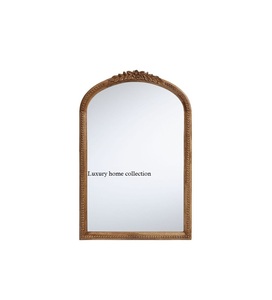 Marco de espejo de madera de estilo antiguo hecho a mano para dormitorio o pasillo de temática vintage con tallas artísticas detalladas - Product Image 1