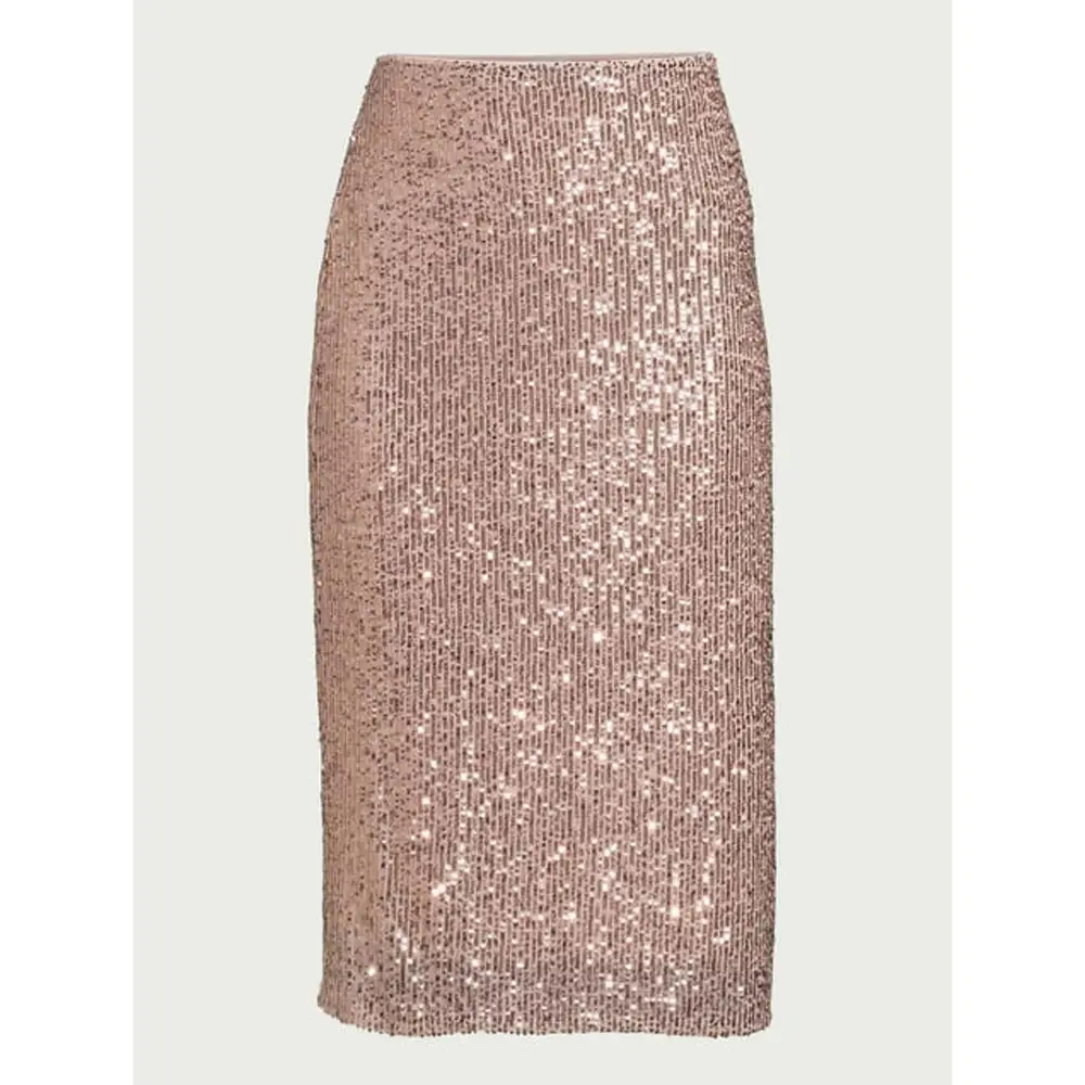 Clothing Supplier Women High Waist Rose Gold Sequin Skirts top quality best products made in pakistan