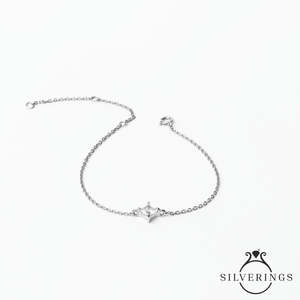 NOVAMART Fine Silverings 925 Sterling <b>Silver</b> Delicate Darling <b>Bracelet</b> Star Shaped Pattern Wholesale Export - Product Image 6