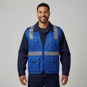 Gilet de sécurité personnalisé haute visibilité ANSI Classe 2, imperméable, avec éclairage LED, en maille, pour hommes, vêtements de travail de construction, logo personnalisé - Product Image 3
