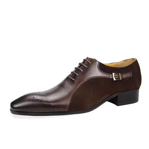 Chaussures habillées en cuir noir pour hommes avec un design Oxford à bout rond dans un style formel pour les affaires - Product Image 1