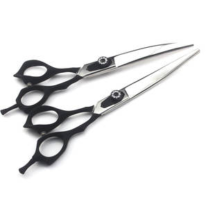 ชุดกรรไกรตัดขนสุนัขสัตว์เลี้ยงแบบมืออาชีพทำจากสเตนเลสสตีลเครื่องมือผ่าตัดสัตวแพทย์แบบโค้งบางตรงใช้ในบ้าน - Product Image 2