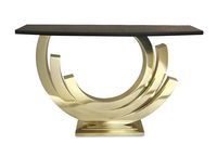 Console d'entrée moderne de luxe avec base en acier inoxydable, plateau en marbre, écologique, imperméable et résistante à l'usure pour salon