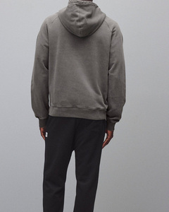 Sweat à capuche respirant en coton mélangé élégant pour hommes, sweat à capuche streetwear de poids moyen avec logo personnalisé - Product Image 2