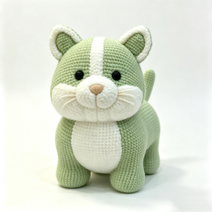 Customized Crochet <b>cat</b> <b>plush</b> toy, amigurumi <b>cat</b>, handmade knitted stuffed animal, soft crochet stuffed kitty,baby safe <b>plush</b> toy - Product Image 1