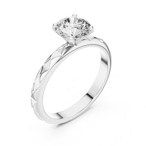 Anillo de Compromiso de Oro Rosa de 14K con Diamante Redondo Cultivado en Laboratorio |   Diamante Cultivado Nuevo - Product Image 5