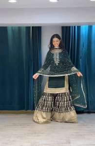 Costume de travail en georgette lourde et en séquence de cordon de haute qualité à la mode avec un travail complet Sarara - Product Image 2