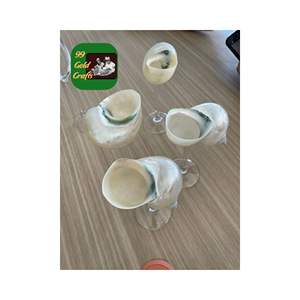 COPA DE VINO DE CONCHA NATURAL PULIDA CUBRE DE CONCHA MARINA ARTESANAL PARA LA DECORACIÓN DEL HOGAR COSTERO Y REGALO DE NOVIA - Product Image 1