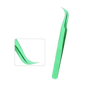 Pinzas de extensión de pestañas de acero inoxidable de nuevo diseño 2025, pinzas de herramienta de maquillaje de pestañas de volumen - Product Image 1
