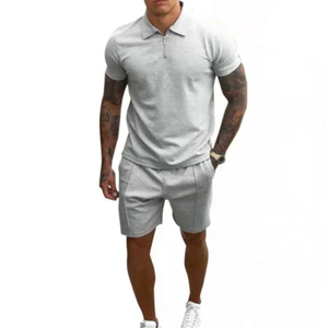 Ensemble de shorts d'été unisexe en coton de vente chaude survêtement 2 pièces respirant avec t-shirt imprimé à manches courtes - Product Image 6