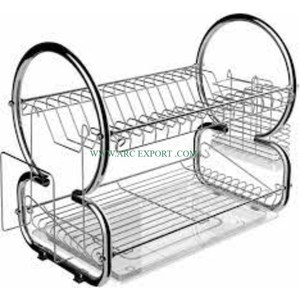 Manufacturer of Stainless Steel Mirror Polished Modern New Style Kitchen Ware <b>Storage</b> <b>Racks</b> 2 Tier Exclusive Quality Metal <b>Racks</b> - Product Image 1