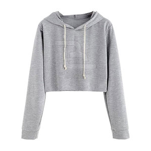 Top corto con estilo de alta calidad para mujer, sudaderas con capucha, precio al por mayor, nuevo diseño, Top corto para mujer, sudaderas con capucha - Product Image 1