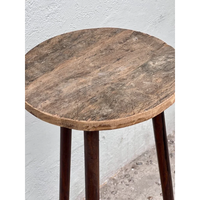 Tabouret de bar haut en bois de récupération, design traditionnel-moderne, structure en fer/métal, PU, 1 pièce, style ferme, pour salle à manger, extérieur, salon, maison