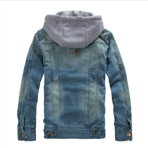 Veste en jean décontractée pour homme, élégante, légère, vêtement d'extérieur tendance, streetwear, fermeture éclair, design moderne - Product Image 6