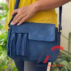 กระเป๋าสะพายหนังกลับแท้สไตล์ตะวันตกสำหรับผู้หญิง, กระเป๋าหนังกลับแท้ทำมือมีสไตล์ - Product Image 1