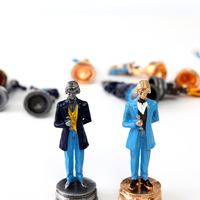 Jeu d'échecs en métal sur le thème de la guerre civile