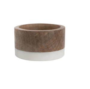 Refroidisseur de vin en marbre et en bois Seau à vin et à champagne pour le dîner Vin et boissons Froid en vente - Product Image 2