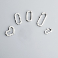 Fermoirs et accessoires de bijouterie fine en argent sterling pur S925, forme cœur et carré, pour la fabrication et la réparation de colliers, y compris des fermoirs d'extension