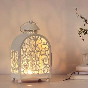 <b>Moroccan</b> decorative metal <b>lantern</b> with enamel finish ideal for lavish home decor and festive ceremonies - Product Image 6