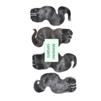 Extensiones de Cabello Humano Remy Virgen Crudo Sin Procesar de la India, Ondulado Natural, Doble Trama a Máquina, Alineación de Cutícula, Voluminoso