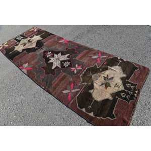 Alfombra Kilim turca Vintage 3,9 X 10.2ft hecha a mano diseño clásico de retazos respaldo de látex de lana de alta calidad para sala de estar pasillo - Product Image 4