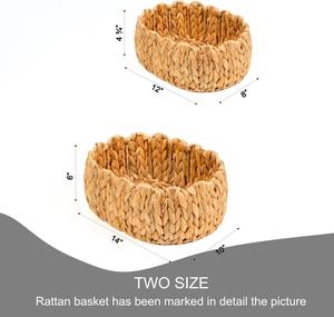 Paniers ovales en jacinthe d'eau pour l'organisation, panier de rangement fait à la main, vente en gros, écologique, fabriqué au Vietnam - Product Image 2