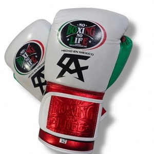 Gants de boxe No Boxing No Life, style mexicain, gants d'entraînement à lacets, gants de boxe personnalisés, cuir de vachette adulte. - Product Image 1