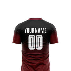 Ensemble de maillot de football pour homme INDEX APPAREL, noir et rouge, sublimé, respirant, manches courtes, col rond, coupe athlétique, adulte - Product Image 4