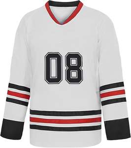 Jersey de hockey sobre hielo de manga larga para hombres tela transpirable de secado rápido perfecta para uniforme de equipo personalizado estilo profesional duradero - Product Image 1