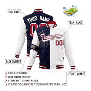 Manufacturer Custom logo Embroidery Fashion Causal Slim Fit Men's Bomber Baseball Varsity Jacket For Men - Product Image 1