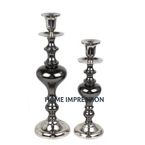 Fancy Aluminium Nickel Plated Candle Holder Set of 2 Different Sizes Table Ware Decor <b>Lighting</b> Candle Holder for <b>Sale</b> - Product Image 1