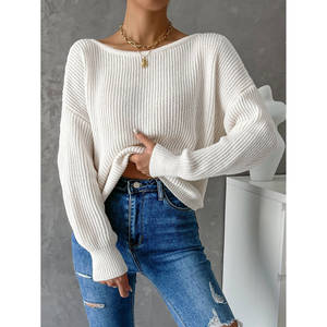 Suéter Holgado de Lana Merino con Trenzas Abiertas para Mujer, Estilo Casual para Otoño e Invierno - Product Image 1