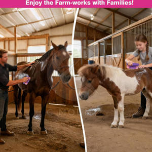 Kit de herramientas de aseo de caballos con logotipo personalizado al por mayor, juego de varias piezas para el cuidado de los equinos, mango de bambú ecológico para caballos - Product Image 6