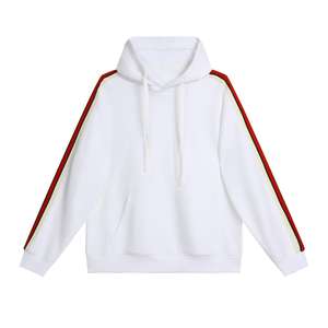 Heavyweight 380g Ribbed Vintage <b>American</b> <b>Hoodie</b> for Men Loose-Fitting Casual Solid Color Front Logo for Winter and Couples - Product Image 2