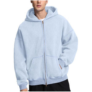 Custom Logo <b>Oversized</b> Streetwear Zip-up <b>Hoodies</b> <b>for</b> <b>Men</b> Cotton Heavy Weight Luxury Quality Silk Screen Printing <b>For</b> Winter - Product Image 6