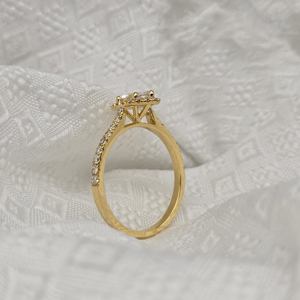 Personalizado 14K 18K 925 Plata corte ovalado VVS Moissanite diamante Halo compromiso anillo de bodas joyería fina para Unisex IGI certificado - Product Image 5