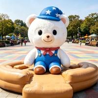 Mascotte gonflable commerciale en peluche, figurine de chat de dessin animé double couche, 3,6 m, en bâche PVC durable et imperméable, avec pompe à air électrique