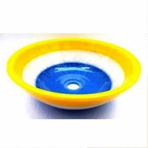 Tazón para servir de resina amarilla HECHO A MANO en 300 piezas Tazón de madera y resina en línea al mejor precio Tamaño personalizado Hecho EN LA India - Product Image 3