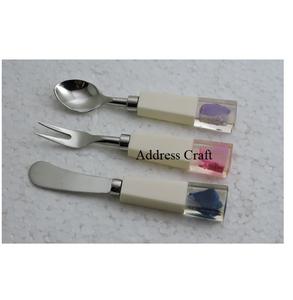 Outil de découpe de fromage en acier inoxydable au design moderne, manche en marbre, couverts personnalisés, cuillère, fourchette, vaisselle écologique pour la maison et l'hôtel - Product Image 6