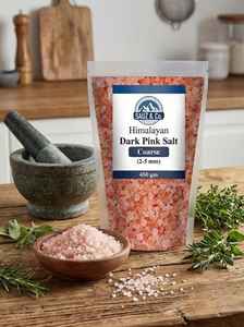 Premium Himalayan Dark Pink Salt Coarse Grain 2-5mm Stand Up <b>Sticker</b> Pouch 400gm Gourmet Table Salt Sauz & Co <b>Brand</b> Factory - Product Image 2