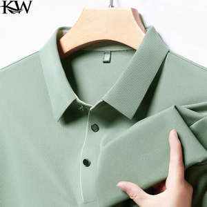 Polo en soie glacée de haute qualité à manches courtes avec impression de lettres, nouveau t-shirt d'été 2024, vêtements pour hommes, chemises, ropa para hombre - Product Image 5