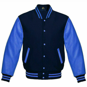 Chaqueta universitaria de manga larga de cuero puro para hombre para la temporada de invierno en chaquetas con letras con logotipo personalizado para exteriores de alta calidad - Product Image 3