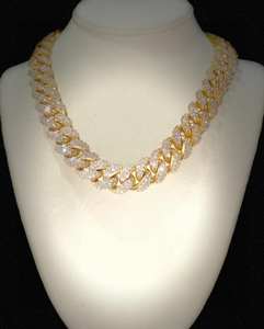 Cadena de Oro Laminado Estilo Cubano con Diamantes VVS Iced Out, Joyería Hip Hop, 8mm 10mm, Venta Caliente, Envío Directo - Product Image 1