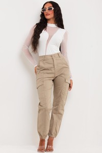 Pantalones de mezclilla de carga de color marrón última moda 14oz diseño ajustado personalizado deportes para mujer pantalones de mezclilla de carga de ropa personalizada - Product Image 4