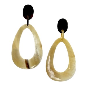 Pendientes de cuerno de búfalo hechos a mano personalizados para mujer, venta al por mayor, Pendientes colgantes de cuerno de buey ecológicos, joyería de material natural - Product Image 6