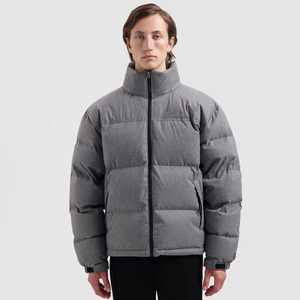 Abrigos acolchados con burbujas para hombre, chaqueta de plumón para exteriores, a prueba de viento, cálido, plumón de pato, chaqueta acolchada de invierno, capucha con soporte, Color sólido - Product Image 3