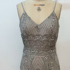 Vestido de Fiesta para Adolescentes con Lentejuelas de Color Rosa, Estilo Corsé, Escote Redondo, Cintura Natural, Sexy, con Perlas - Product Image 1