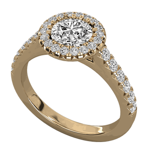 Bague de fiançailles halo avec diamant rond - Product Image 3